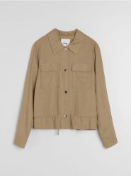 Kurtka koszulowa - beżowy. Brązowe kurtki damskie Sinsay, l, bez wzorów, bez kaptura. Za 69.99 zł.