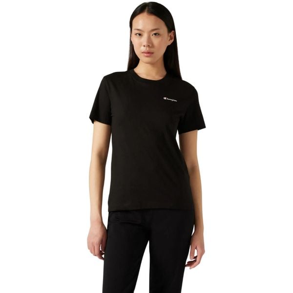 Koszulka damska Champion SS Tee 118091. Czarne koszulki damskie Champion, bez wzorów, bez kołnierzyka, bez ramiączek. Za 85.00 zł.