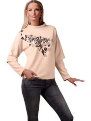 Heine Bluza w kolorze beżowym rozmiar: 42. Brązowe bluzy damskie Heine, bez wzorów, bez kaptura. Za 73.45 zł.