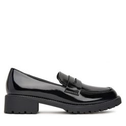 Lordsy DeeZee. Czarne półbuty damskie DeeZee, bez wzorów, bez obcasa, bez zapięcia. Za 139.99 zł.