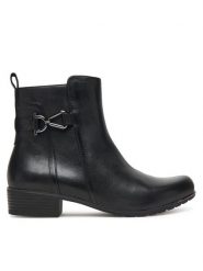 Caprice Botki 9-25403-45 Czarny. Czarne botki damskie Caprice, ze skóry, bez obcasa, na płaskiej podeszwie, bez zapięcia. Za 489.99 zł.