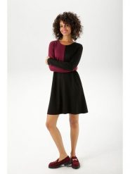 Aniston Sukienka w kolorze czarno-bordowym rozmiar: 42. Czarne sukienki damskie Aniston, bez wzorów, z wiskozy, bez ramiączek. Za 95.99 zł.