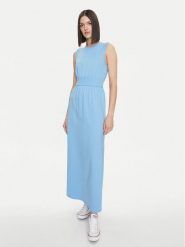 United Colors Of Benetton Sukienka letnia 3L3XDV01G Niebieski Regular Fit. Niebieskie sukienki damskie United Colors Of Benetton, bez wzorów, z bawełny, bez ramiączek. Za 149.99 zł.