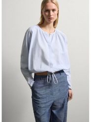 STEFANEL Bluzka w kolorze błękitnym rozmiar: XS. Niebieskie bluzki damskie Stefanel, xs, bez wzorów, bez kołnierzyka, bez ramiączek. Za 173.99 zł.