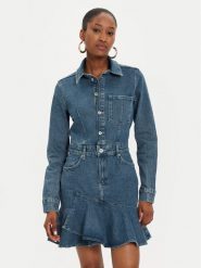 Karl Lagerfeld Jeans Sukienka jeansowa 245J1302 Niebieski Slim Fit. Niebieskie sukienki damskie Karl Lagerfeld Jeans, bez wzorów, z bawełny, bez ramiączek. Za 449.99 zł.