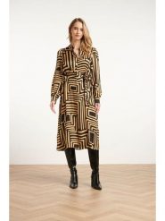 Smashed Lemon Sukienka w kolorze czarno-beżowym rozmiar: XS. Brązowe sukienki damskie Smashed Lemon, bez wzorów, z tkaniny, bez ramiączek. Za 143.99 zł.