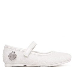 Baleriny Primigi. Białe baleriny dziewczęce Primigi, bez wzorów, bez obcasa, bez zapięcia. Za 119.99 zł.