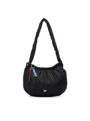 Tommy Jeans Torebka Tjw Icon Charms Hobo AW0AW18783 Czarny. Czarne torebki klasyczne damskie Tommy Jeans, z jeansu, bez dodatków. Za 449.99 zł.