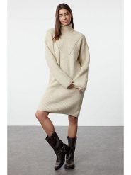 Trendyol Sukienka w kolorze kremowym rozmiar: S. Brązowe sukienki damskie Trendyol, bez wzorów, prążkowane, bez ramiączek. Za 73.99 zł.