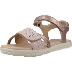 Sandały GEOX J SANDAL HAITI Rose. Czerwone sandały damskie Geox, bez wzorów, z syntetyku, bez obcasa, bez zapięcia. Za 224.99 zł.