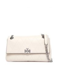 Tory Burch Torebka Charlie Quilted 185829 Kremowy. Białe listonoszki damskie Tory Burch, bez wzorów, ze skóry, bez dodatków. Za 2,384.00 zł.