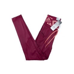 Legginsy treningowe damskie Adidas. Czerwone legginsy damskie Adidas, bez wzorów, z poliesteru. Za 134.55 zł.