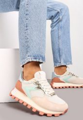 Pomarańczowe Sneakersy na Grubej Podeszwie z Protektorem Ozdobione Wstawkami i Przeszyciami Anemil. Brązowe obuwie sportowe damskie Renee, bez zapięcia. Za 109.99 zł.