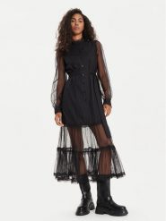 TWINSET Sukienka koktajlowa 241TT2040 Czarny Regular Fit. Czarne sukienki damskie Twinset, bez wzorów, z bawełny, wizytowe, bez ramiączek. Za 1,219.00 zł.