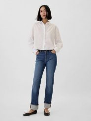 GAP Dżinsy - Straight fit - w kolorze granatowym rozmiar: W32. Niebieskie jeansy damskie GAP. Za 139.95 zł.