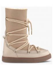 INUIKII Skórzane botki "Classic High Laced" w kolorze beżowym rozmiar: 37. Brązowe botki damskie Inuikii, z materiału, bez obcasa, bez zapięcia. Za 707.77 zł.