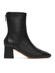 Nine West Botki CEO-ASALA-01 Czarny. Czarne botki damskie Nine West, z materiału, bez obcasa, na słupku, bez zapięcia. Za 279.99 zł.