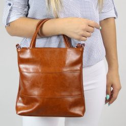Torebka skórzana damska aktówka DAN-A T86 camel. Brązowe aktówki damskie DAN-A, ze skóry, bez dodatków. Za 209.99 zł.