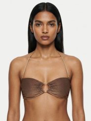 Guess Góra od bikini E6GJ12 KF600 Brązowy. Brązowe bikini Guess, z aplikacjami, z syntetyku. Za 349.99 zł.