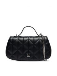 Calvin Klein Torebka Quilted Top Handle Chain Bag LV04F3410G Czarny. Czarne torebki wieczorowe damskie Calvin Klein, bez wzorów, ze skóry, bez dodatków. Za 649.99 zł.