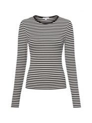 Marie Lund Damska koszulka z długim rękawem Kobiety Dżersej biały|czarny w paski, XXL. Białe koszulki damskie Marie Lund, xxl, bez wzorów, z dżerseju, bez kołnierzyka, bez ramiączek. Za 149.95 zł.