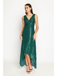 ASSUILI Sukienka w kolorze zielonym rozmiar: 42. Zielone sukienki damskie Assuili, bez wzorów, klasyczne, bez ramiączek. Za 195.99 zł.