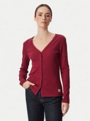 Calvin Klein Jeans Bluzka LV047G207G Bordowy Regular Fit. Czerwone bluzki damskie Calvin Klein Jeans, s, bez wzorów, z bawełny, bez kołnierzyka, bez ramiączek. Za 249.99 zł.