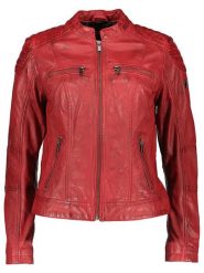HIS Skórzana kurtka w kolorze czerwonym rozmiar: 46. Czerwone kurtki damskie HIS, bez wzorów, ze skóry, bez kaptura. Za 478.99 zł.