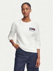 Tommy Jeans Bluzka DW0DW23807 Biały Relaxed Fit. Białe bluzki damskie Tommy Jeans, xl, bez wzorów, z bawełny, bez kołnierzyka, bez ramiączek. Za 264.99 zł.
