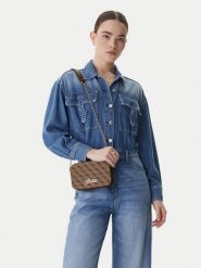 Guess Torebka J5BZ30 WFV20 Brązowy. Brązowe torebki wieczorowe damskie Guess, z aplikacjami, z materiału, bez dodatków. Za 189.99 zł.