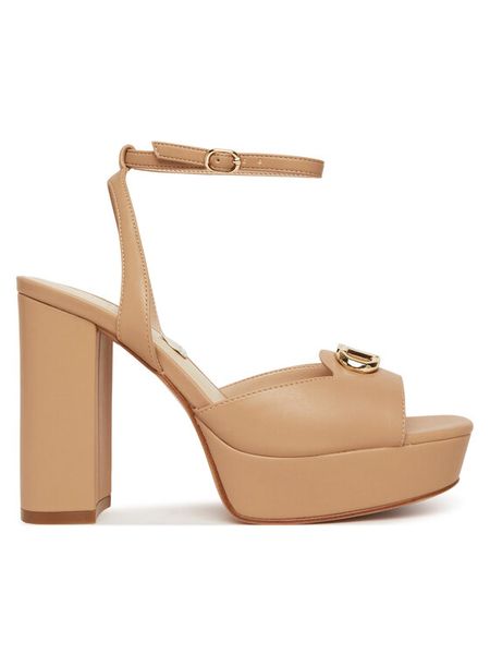 TWINSET Sandały 251TCP122 Brązowy. Brązowe sandały damskie Twinset, bez wzorów, ze skóry, bez obcasa, na słupku, bez zapięcia. Za 899.99 zł.