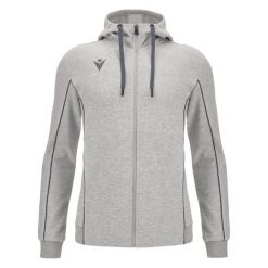Bluza z kapturem z pełnym zamkiem błyskawicznym Macron Stage ECO. Niebieskie bluzy damskie Macron, m, bez wzorów, z bawełny, z kapturem. Za 420.00 zł.