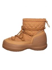 Moon Boot Botki zimowe "Mezzaluna" w kolorze jasnobrązowym rozmiar: 37. Brązowe botki damskie Moon Boot, na zimę, z materiału, bez obcasa, bez zapięcia. Za 524.95 zł.