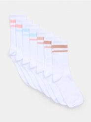 Prążkowane skarpetki 7 pack - wielobarwny. Skarpetki damskie Sinsay, bez wzorów, prążkowane. Za 19.99 zł.