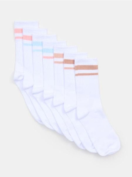 Prążkowane skarpetki 7 pack - wielobarwny. Skarpetki damskie Sinsay, bez wzorów, prążkowane. Za 17.99 zł.
