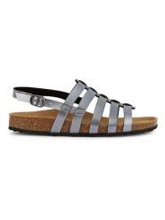 Geox Sandały "Brionia" w kolorze srebrnym rozmiar: 39. Szare sandały damskie Geox, bez wzorów, z otwartym noskiem, bez obcasa, bez zapięcia. Za 264.95 zł.