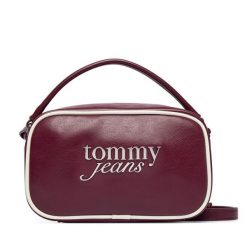 Torebka Tommy Jeans. Czerwone torebki klasyczne damskie Tommy Jeans, z jeansu, bez dodatków. Za 409.99 zł.