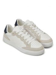 Marc O´Polo Skórzane sneakersy w kolorze biało-granatowym rozmiar: 39. Białe obuwie sportowe damskie bez zapięcia. Za 285.49 zł.
