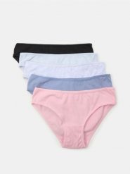 Bawełniane figi 5 pack - wielobarwny. Figi Sinsay, bez wzorów, z bawełny. Za 22.99 zł.