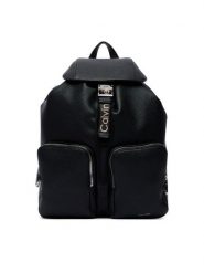 Calvin Klein Plecak Weebbing Strap Flap Backpack LV04F3645G Czarny. Czarne plecaki Calvin Klein, bez wzorów, ze skóry. Za 649.99 zł.