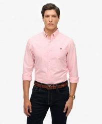 Superdry Classic Oxford Koszula z długim rękawem z bawełny organicznej – krój. Czerwone koszule damskie Superdry, l, bez wzorów, z bawełny, klasyczne, bez kołnierzyka, bez ramiączek. Za 280.80 zł.