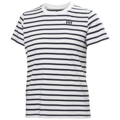 Koszulka damska Helly Hansen Cora Graphic 2.0. Białe bluzki damskie Helly Hansen, bez wzorów, bez kołnierzyka, bez ramiączek. Za 236.50 zł.