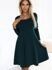 Sukienka Model Ivana 574-1 Bottle Green - Numoco. Zielone sukienki damskie NUMOCO, bez wzorów, z dzianiny, bez ramiączek. Za 274.07 zł.