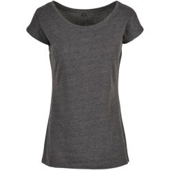 Koszulka Damska Z Szerokim Dekoltem. Zielone bluzki damskie BUILD YOUR BRAND, xl, bez wzorów, bez kołnierzyka, bez ramiączek. Za 40.99 zł.