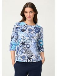 Olsen Bluza w kolorze granatowo-błękitno-białym rozmiar: 44. Białe bluzy damskie Olsen, bez wzorów, bez kaptura. Za 109.95 zł.