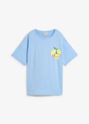 T-shirt oversize z czystej bawełny organicznej. Białe t-shirty damskie bonprix, bez wzorów, z bawełny, bez kołnierzyka. Za 64.99 zł.
