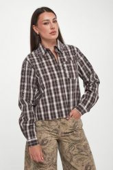 Koszula damska w kratę LIU JO. Koszule damskie Liu Jo, bez wzorów, bez kołnierzyka, bez ramiączek. Za 799.00 zł.