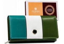 Portfel skórzany Peterson [DH] PTN RD-07-GCL-S niebieski. Niebieskie portfele damskie Peterson, bez wzorów, ze skóry. Za 87.99 zł.