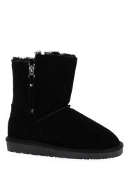 NICEBAY Skórzane botki zimowe "Arctic" w kolorze czarnym rozmiar: 38. Czarne botki damskie NICEBAY, na zimę, z materiału, bez obcasa, bez zapięcia. Za 312.45 zł.