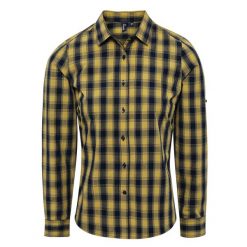 Damska Bawełniana Koszula W Kratę Z Długim Rękawem. Brązowe koszule damskie PREMIER, l, bez wzorów, z bawełny, casualowe, bez kołnierzyka, bez ramiączek. Za 118.99 zł.